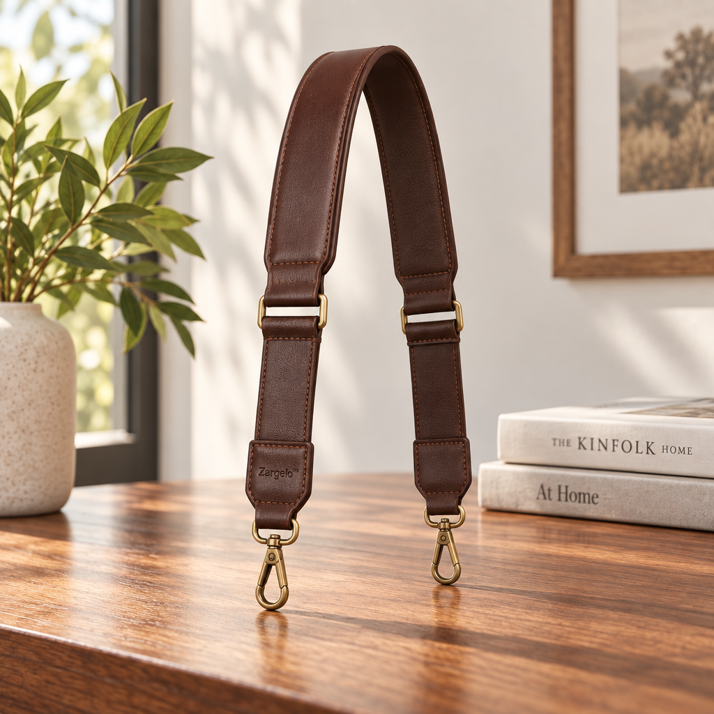 Zarqelo™ Adjustable Wide Leather Bag Strap hero
