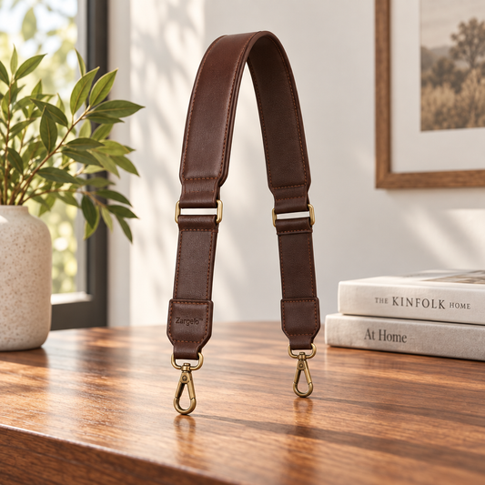 Zarqelo™ Adjustable Wide Leather Bag Strap hero